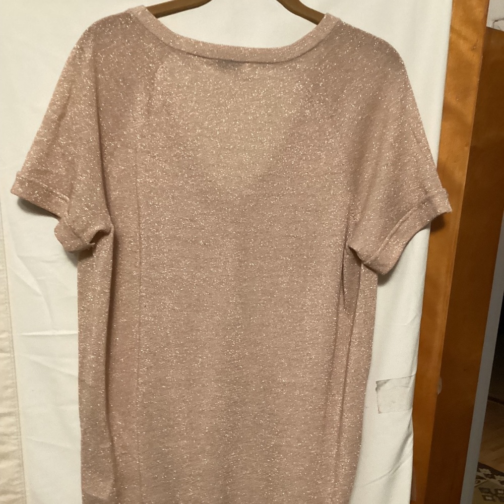 EQUIPMENT FEMME Gold rose metallic blouse Sz L - Picture 4 of 9